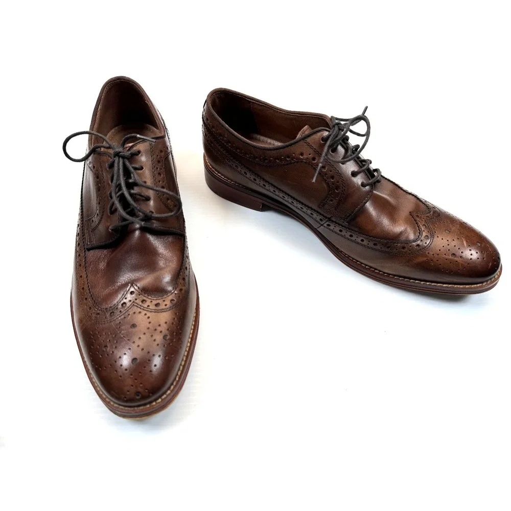 Johnston & Murphy Conard Wingtip Oxford Dress Shoes Men 10.5 EUC‎ Leather